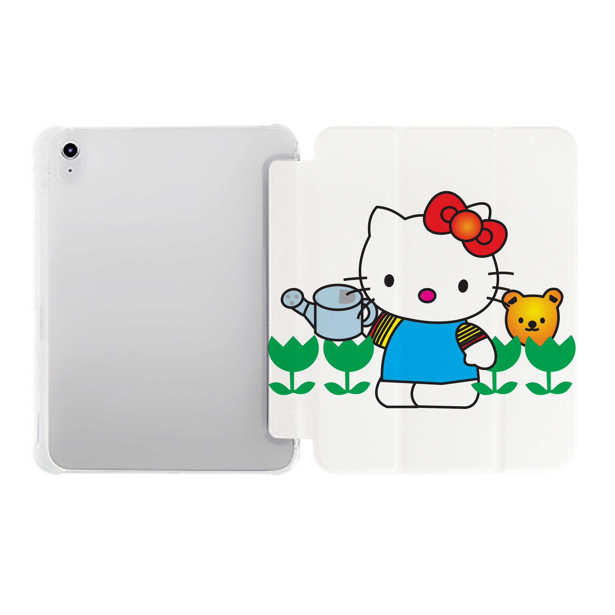 （画像用） Hello Kitty ハローキティ IPad ケース ペン収納付き 三つ折りスタンド PUレザー×シリコン 対応機種9.5/10.5/10.9インチ